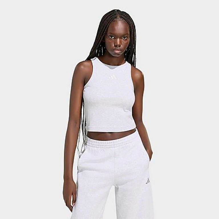 Women's Sportswear Kit Small Logo Rib Tank Top in Light Grey Heather Size: XXS