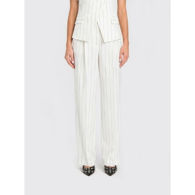 Striped Viscose Blend Straight Trousers (261AP208413283)