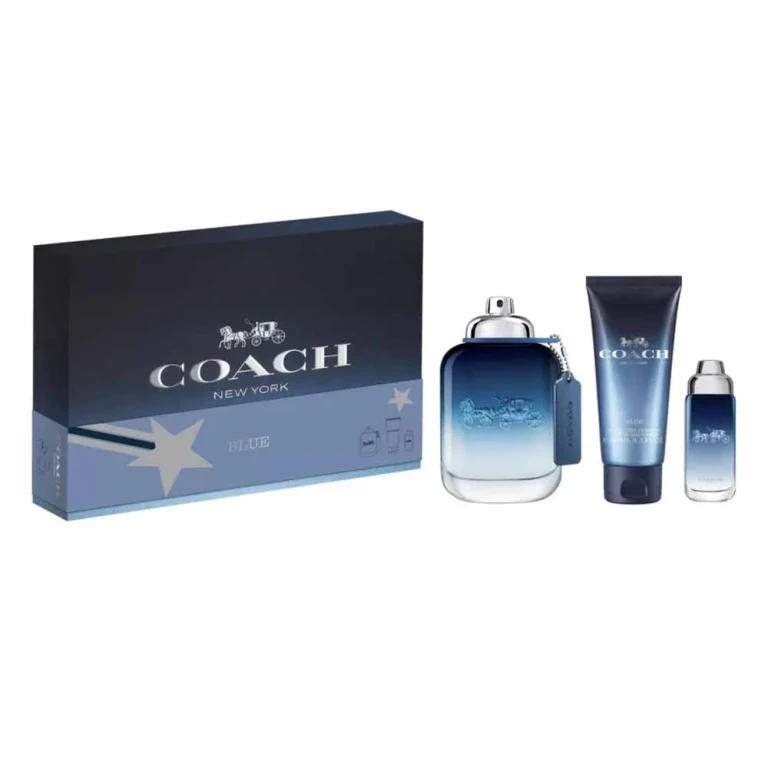 Set Coach: Blue Eau De Toilette for men 100 ml + Blue Eau De Toilette for men 15 ml + Blue shower gel for Beard and Hair 100 ml