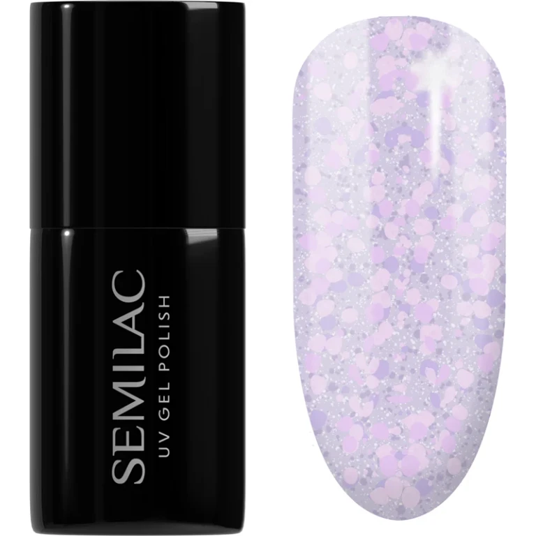UV Hybrid Crushed_ICE Gel Nail Polish with UV/LED Lamp Color 492 Icy Lavender Bliss 7ml
