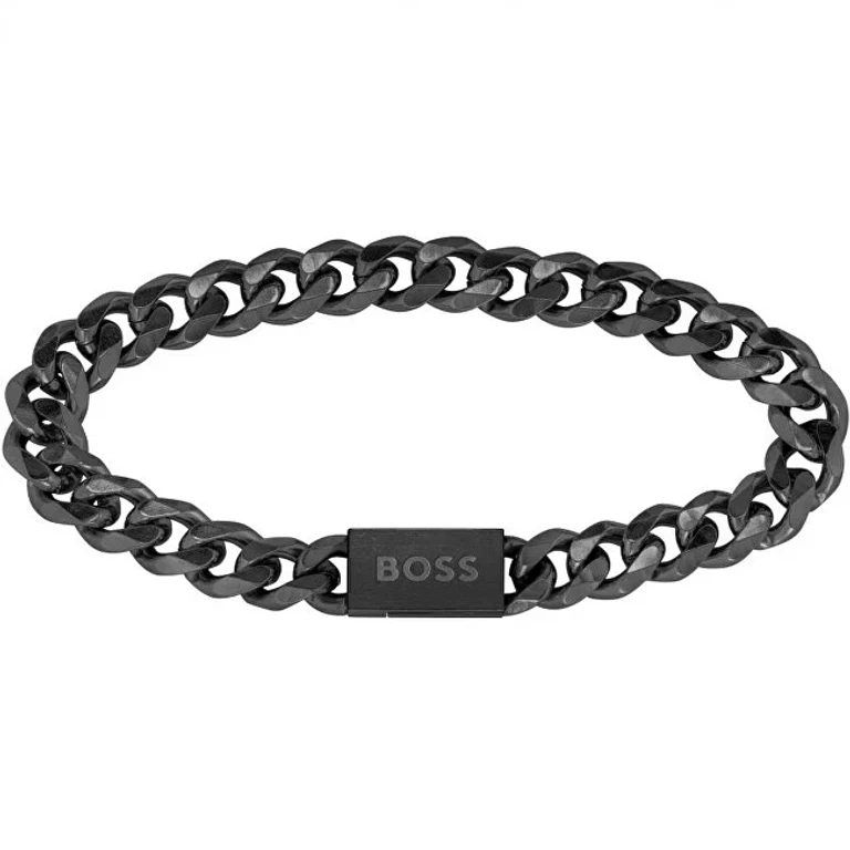 Elegante Men's Black Bracelet with Chain Links 1580145 - Length: 19 Cm