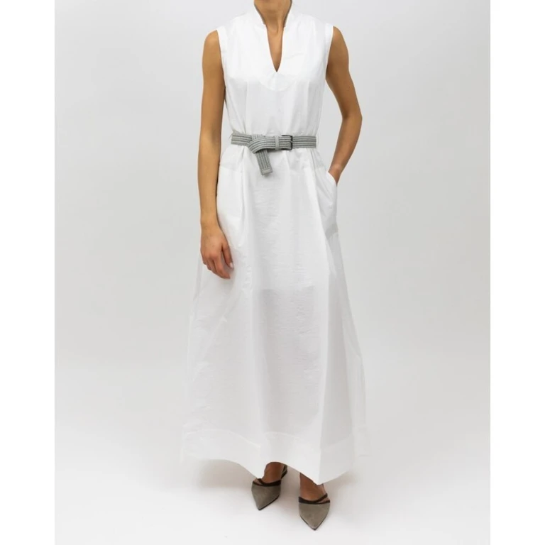 Wowhite Sleeveless Belted Dress