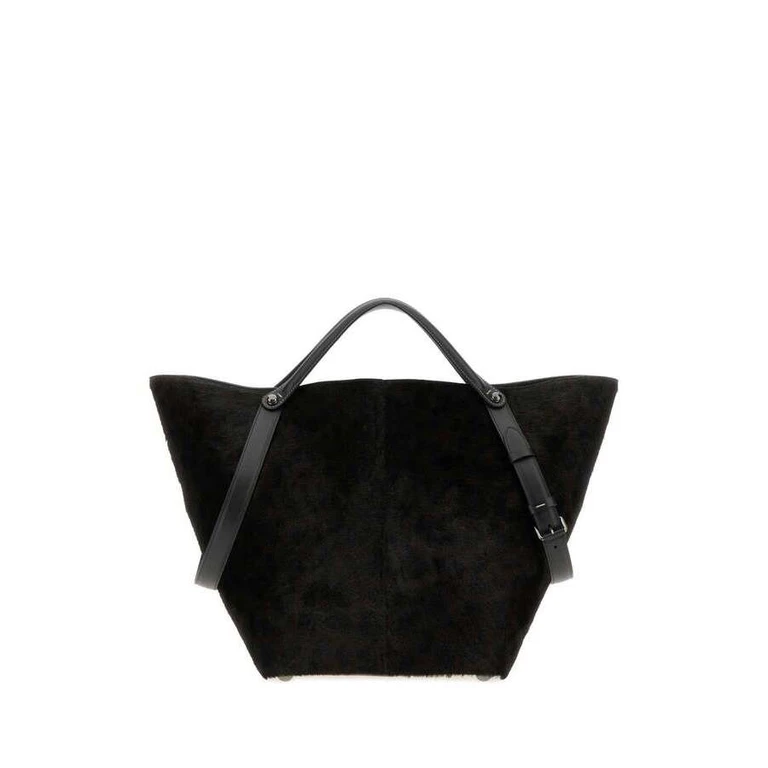 Printed Calf Hair Dress-Age Shopping Bag Blackleopardblack Borse A Mano