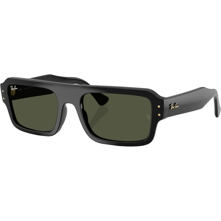 Lukas Bio-Based Sunglasses - Polished Black - Green Lens