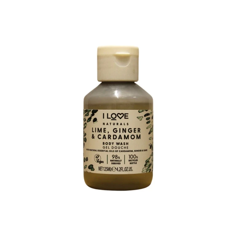 Moisturizing Shower Gel Ginger and Cardamom Vegan I Love Naturals 125 ml