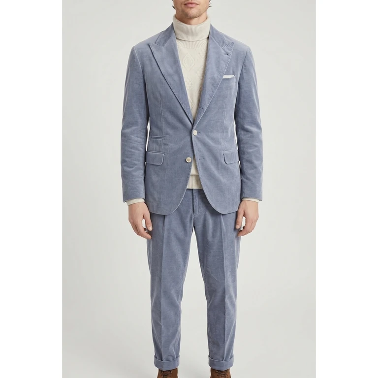 Light Blue Wool Blend Suit