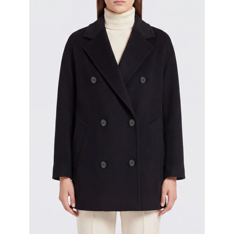 Double-Breasted Wool Caban Coat with Relaxed Fit and Lapel Collar (2621086021600003)