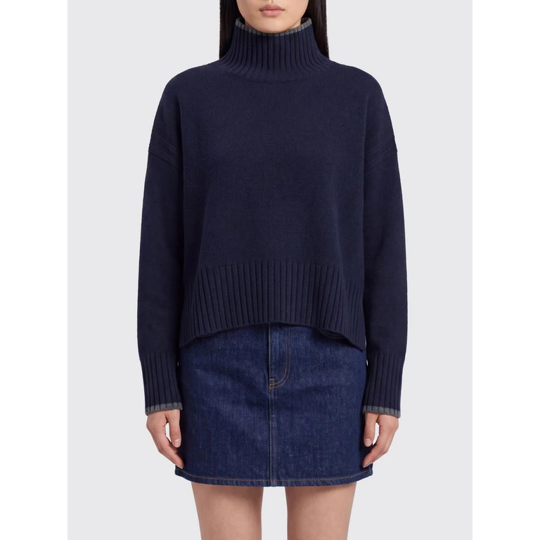 Wool and Cashmere Turtleneck Jumper with Dropped Shoulders and Contrast Trim (105446A3G1G02)