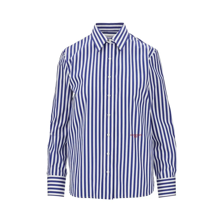 Striped cotton poplin shirt Woman 36