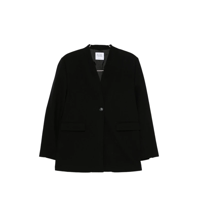 Single-breasted Collarless Coat
