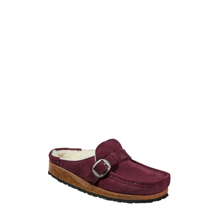 Buckley Shearling Suede Leather Maroon