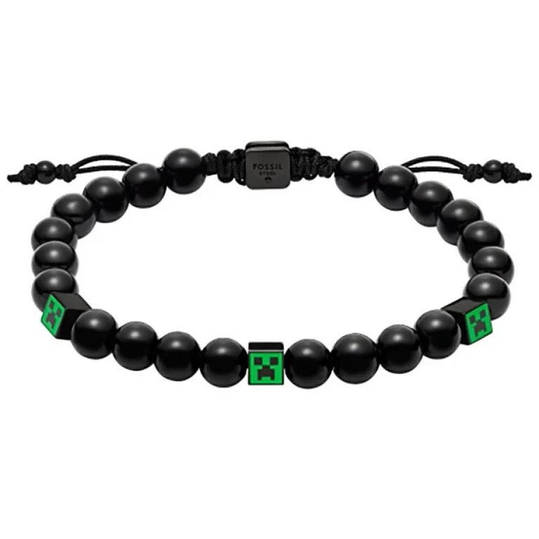 Black Minecraft x Fossil Bead Bracciale JFC04861001