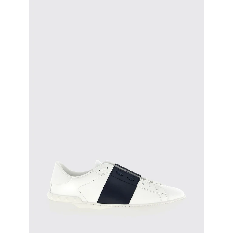 Open Calf Leather Sneakers with Contrasting Band (S0830BLUM15)