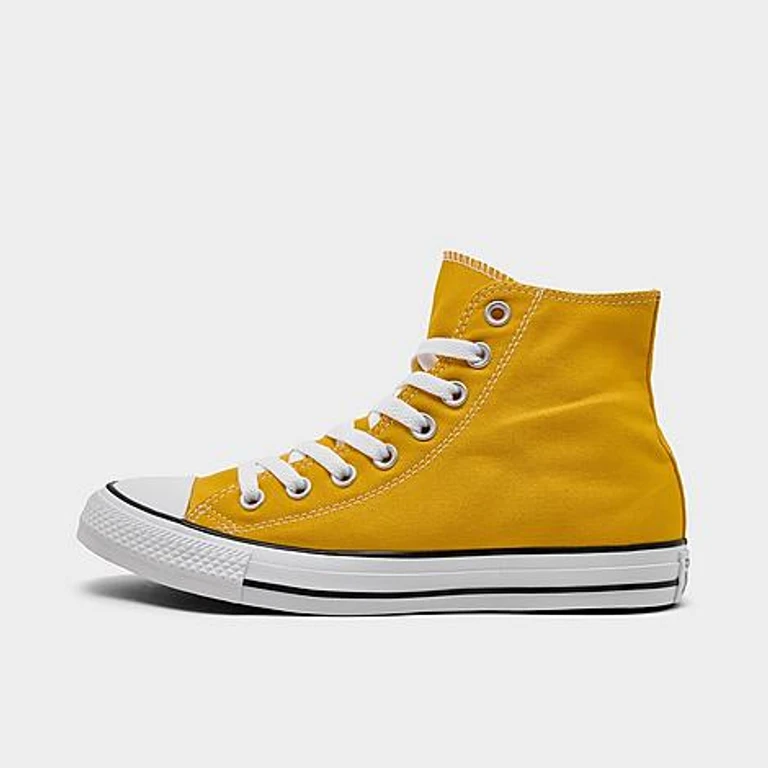 Women's Chuck Taylor All Star High Top Casual Shoes in Lemon Chrome/White/Black Size: 5.0