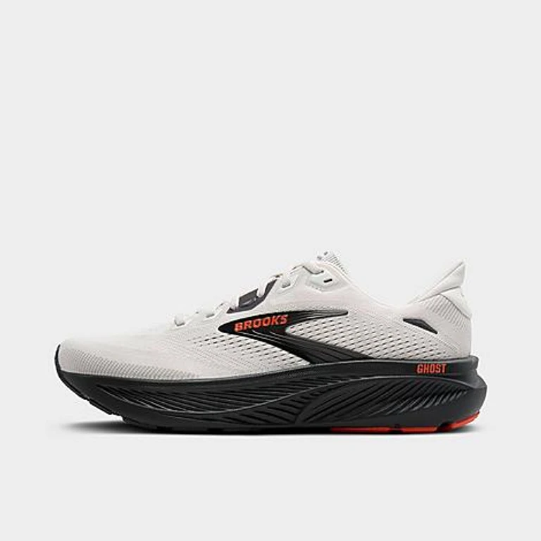 Men's Ghost 18 Running Shoes (Wide Width 2E) in Coconut/Pearl/Tigerlily Size: 7.5