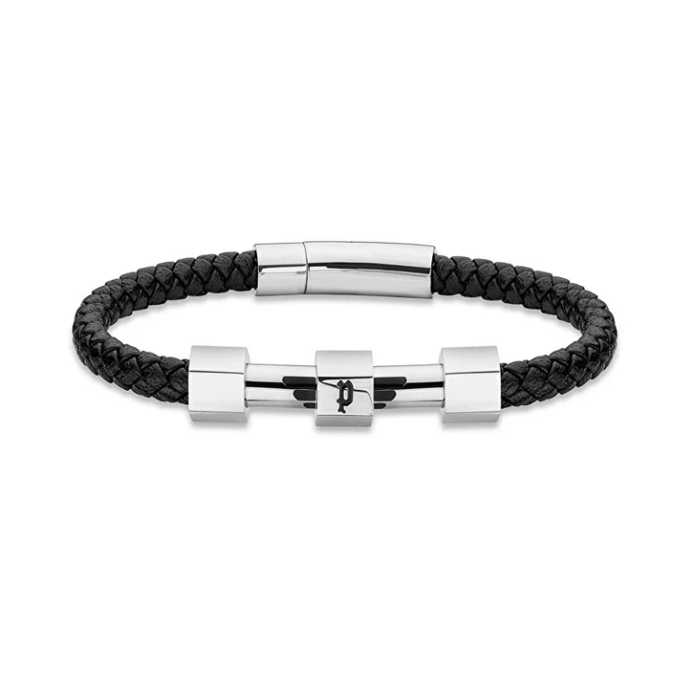 Modern men´s leather Bracciale PEAGB211962 - Length: 19 cm