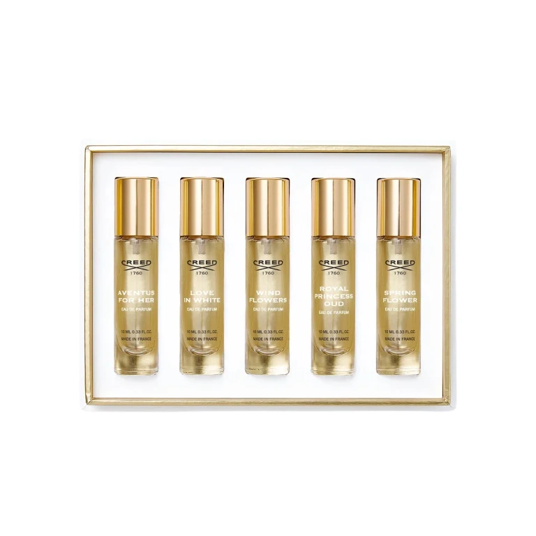 Set Creed: Aventus, Eau De Parfum, Da donna, 10 ml + Love in White, Eau De Parfum, Da donna, 10 ml + Wind Flowers, Eau De Parfum, Da donna, 10 ml + Ro