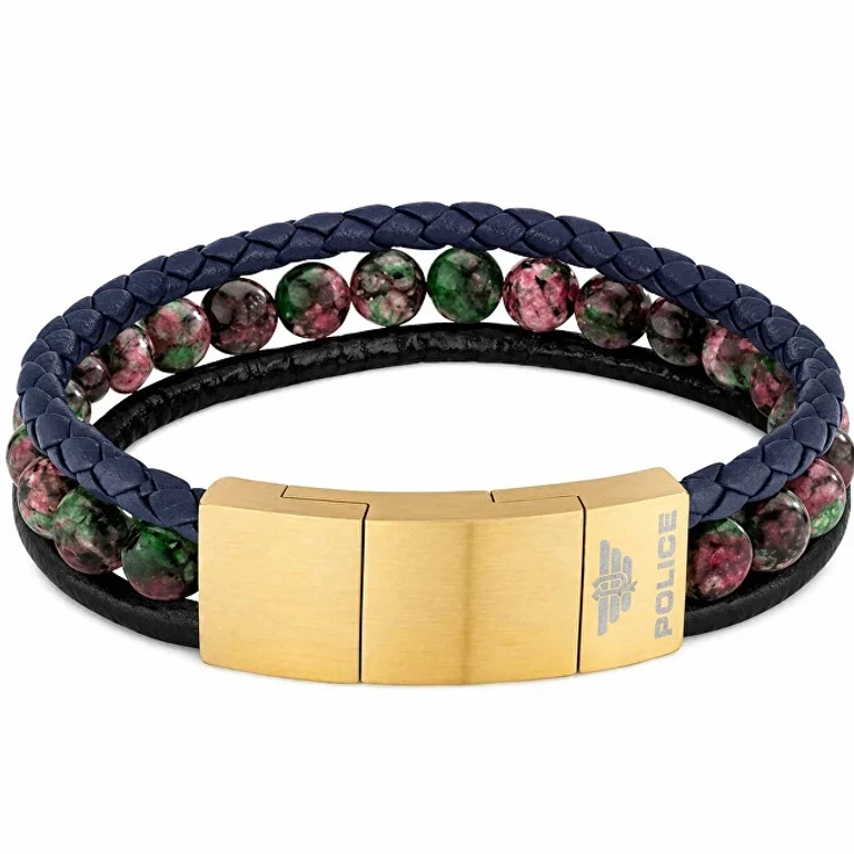 Leather triple Bracciale da uomo PJ26552BLK.02