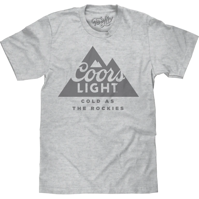 Coors Light Beer Cold as the Rockies Mountain Logo T-Shirt - Athletic Heather Gray
