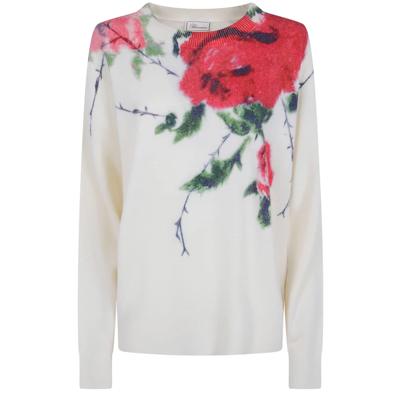 Sweater Wool Cashmere "Rose Print"