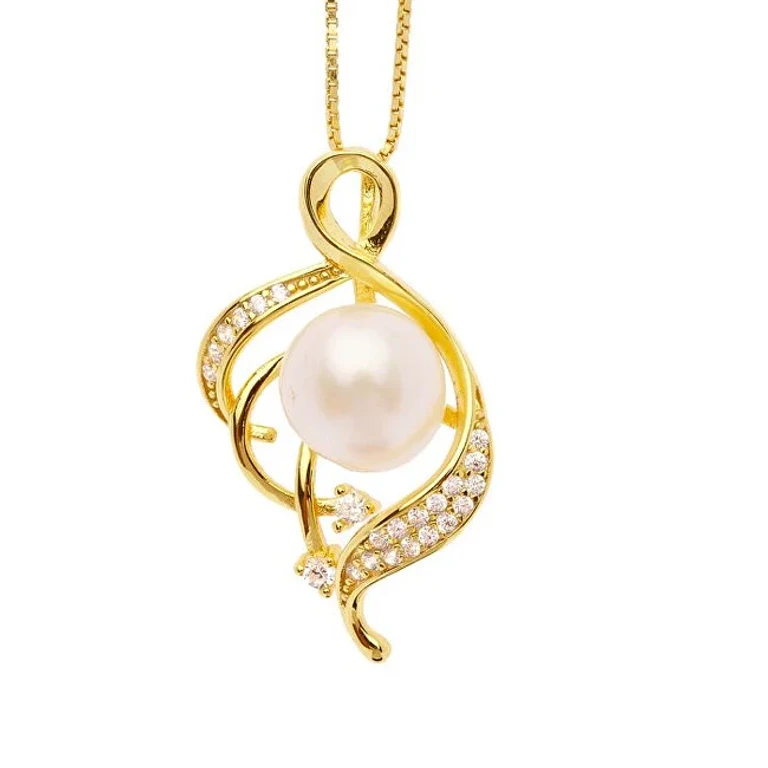 Gold-plated silver Collana con Ivory pearl 61305G