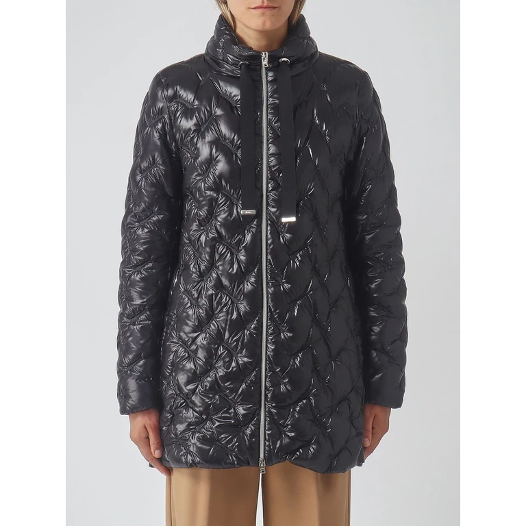 Slim Fit Long Quilted Nylon Puffer Coat with High Neck and Zip (PI00181DR12017Z9300)