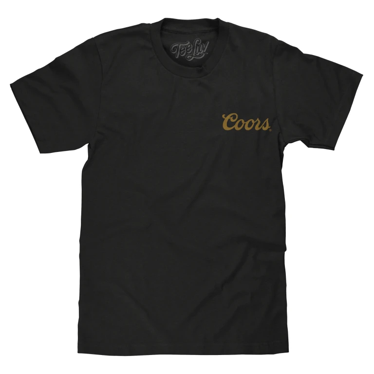 Coors Banquet Beer Double Sided Brewery Logo T-Shirt - Vintage Black