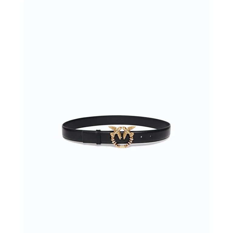 Ceinture en cuir à boucle bijou Love Birds 3 cm - XS