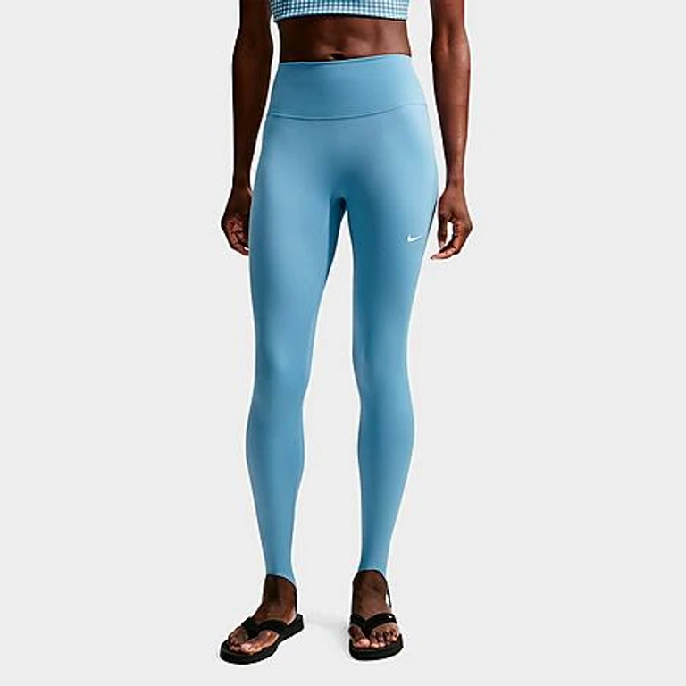 Nike Women's One High-Waisted Full-Length Stirrup Leggings in Work Blue/White Size: XXS