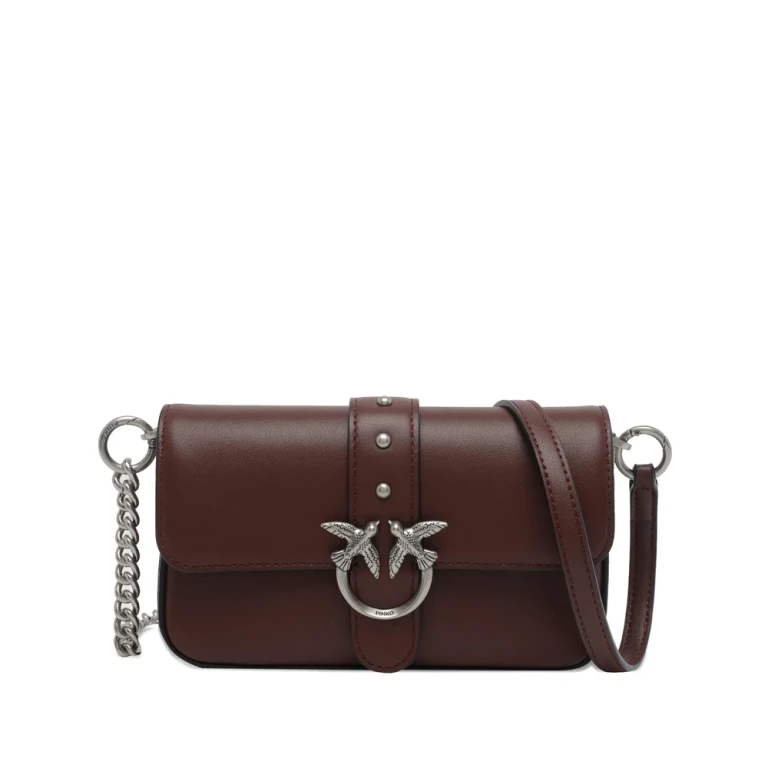 Bordeaux Leather Bag With Magnetic Closure