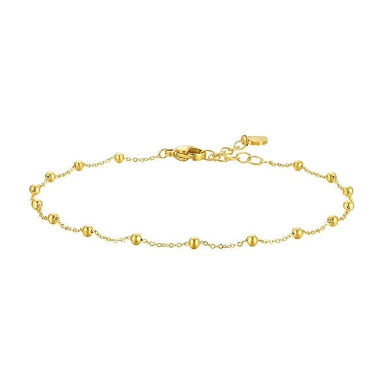 Minimalist gold-plated anklet con balls CV165