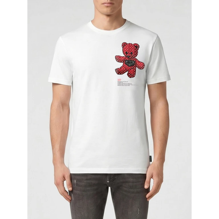 Slim Fit Teddy Bear Print Cotton T-Shirt (UAFCMTK9381PJY002N01)