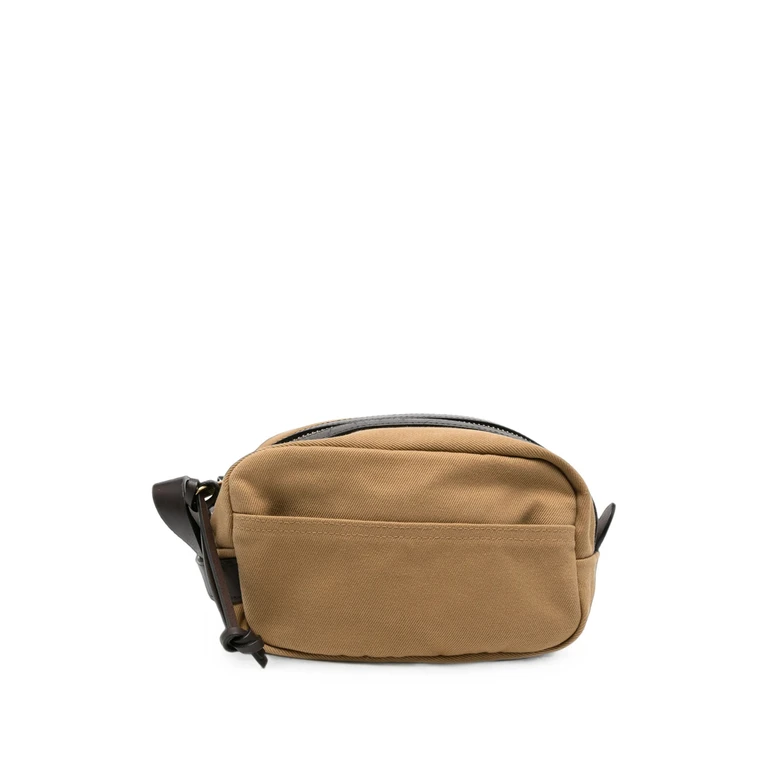 Leather-trim Zip-top Wash Bag