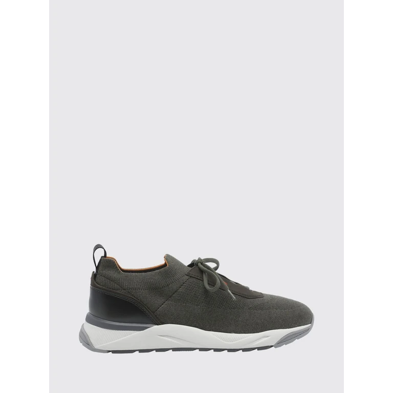Baskets Santoni vertes en tissu technique extensible