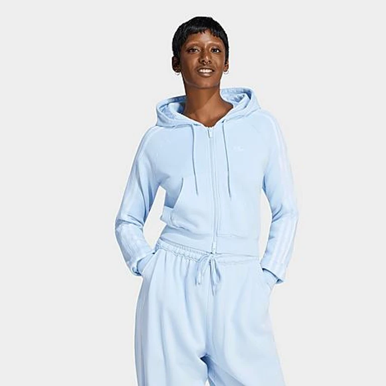Women's Originals Graphic Short Front Zip Track Top in Crystal Sky Size: XXS