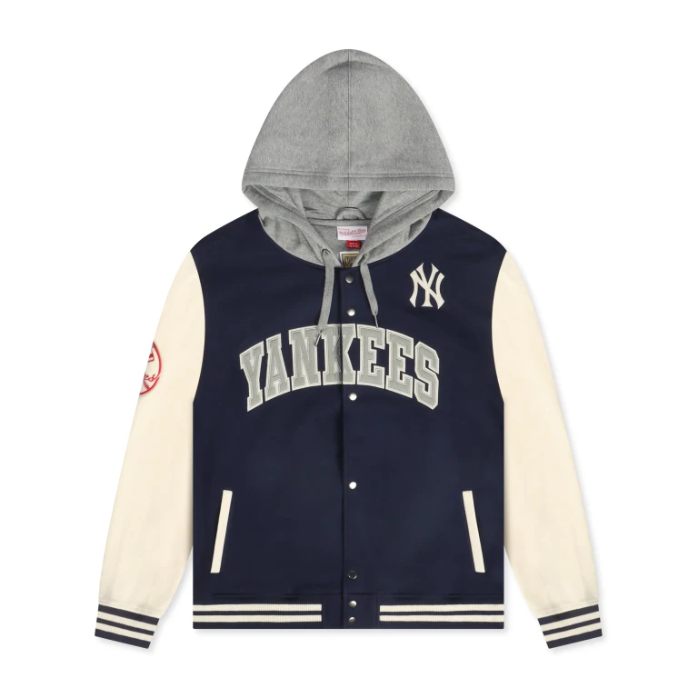 Yankees Courtside Fleece Jacket - Navy