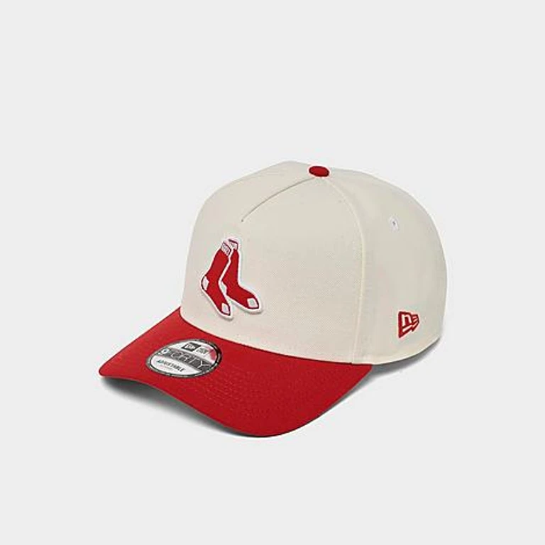 Boné snapback New Era Boston Red Sox MLB 9FORTY A-Frame em Cromo/Vermelho