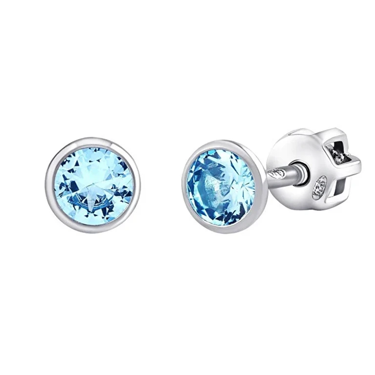 Blue stud Orecchini Jenis with Brilliance Zirconia 4 mm SILVEGOB70604SBDLB