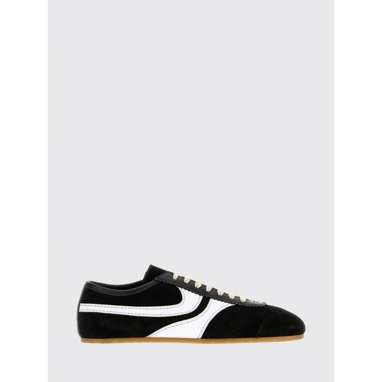 Two-Tone Suede and Smooth Leather Low-Top Sneakers (2620217000133998)