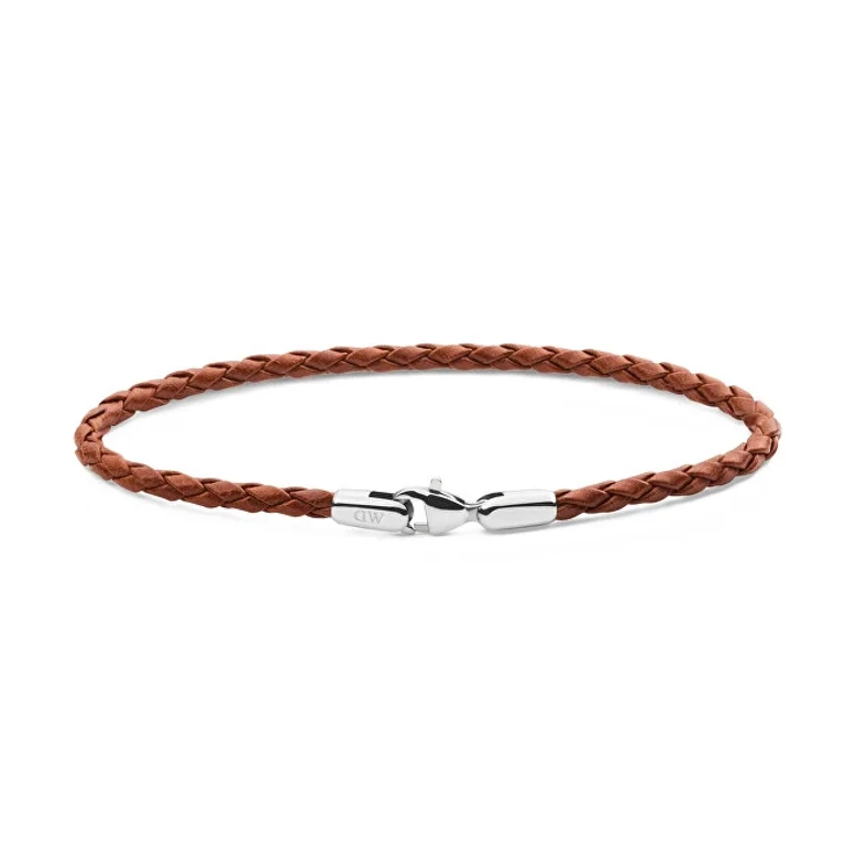 Braided brown leather Bracciale St Mawes Daniel DW0040174 - Length: 19.5 cm