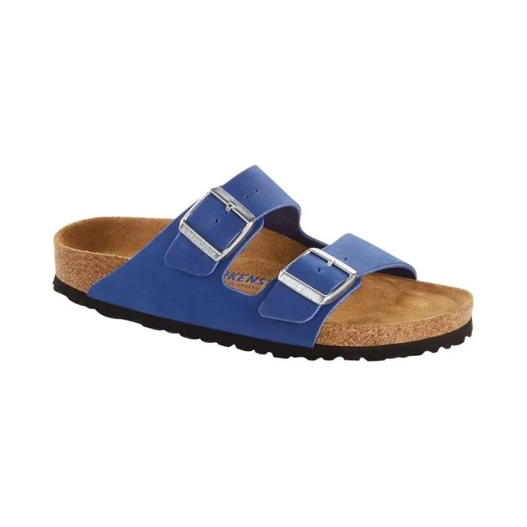 Arizona Soft Footbed Nubuck Leather Azure Sandals