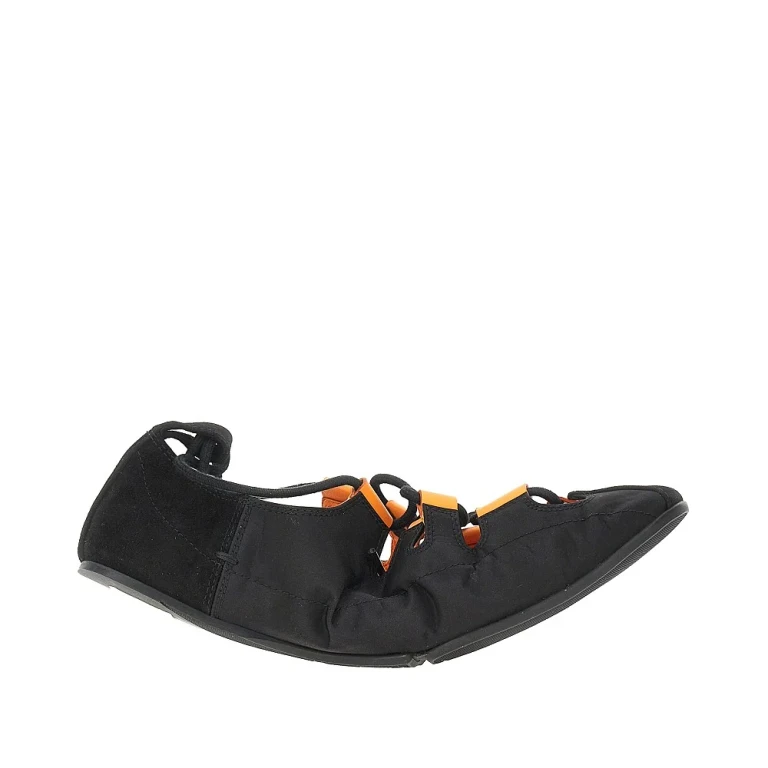 ALAIA Nylon and suede leather laced ballerinas Woman 36