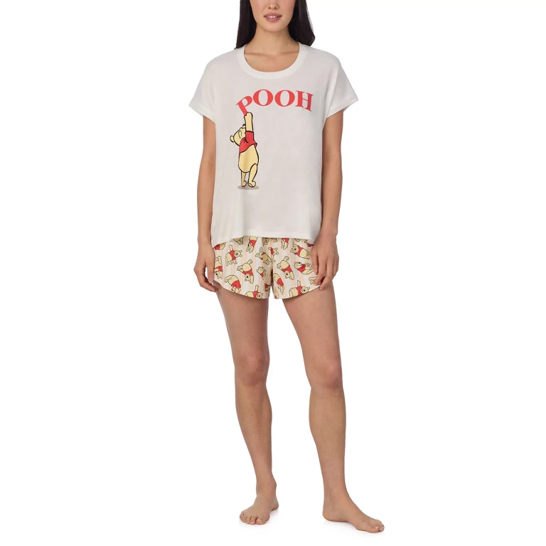 Ladies 2-Piece Short Pajama Set:- Winne The Pooh, XS