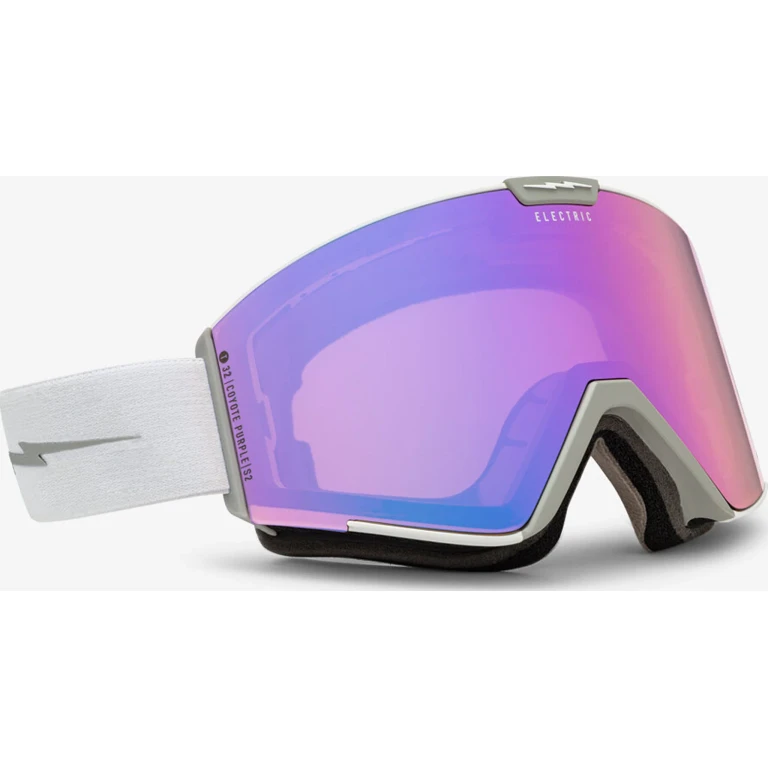 Kabru Goggles - Matte White Frame - Coyote Purple Lens - With bonus lens