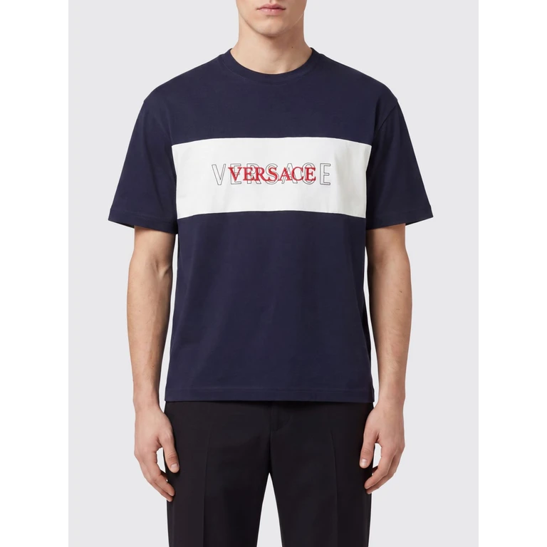 T-shirt VERSACE en coton bleu marine