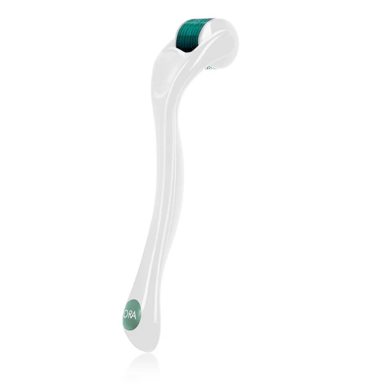 Microneedle Face Roller System 0.25mm (Various Colors) - Aqua Head with White Handle