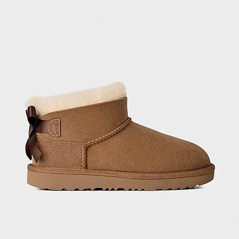 UGG Girls Ultra Mini Bailey Bow Boots in Chestnut