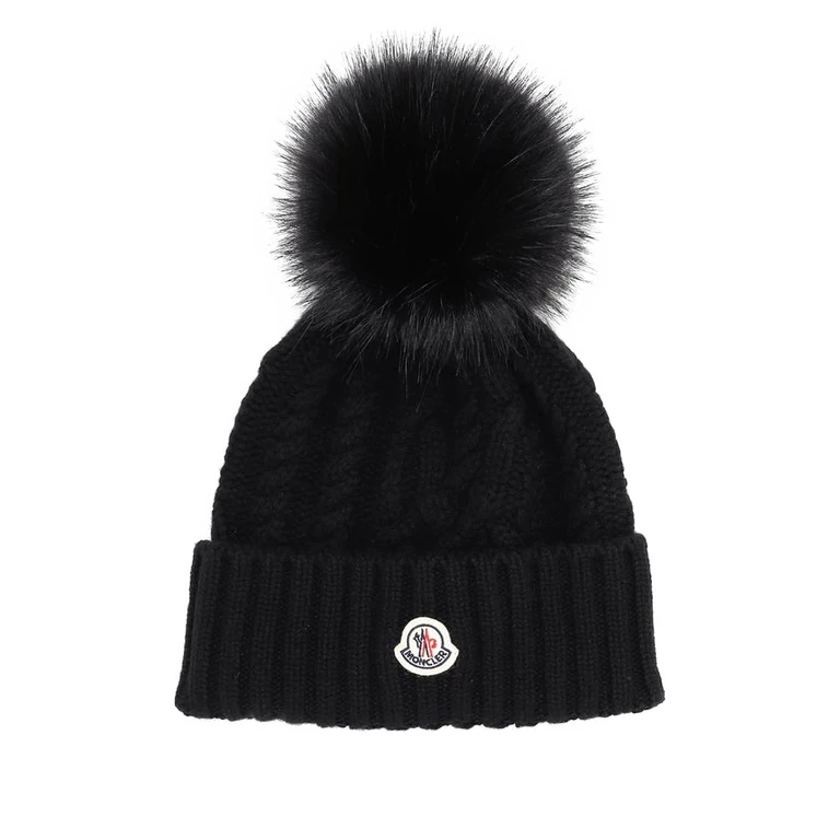 Cable-knit Pom-pom Beanie Hat