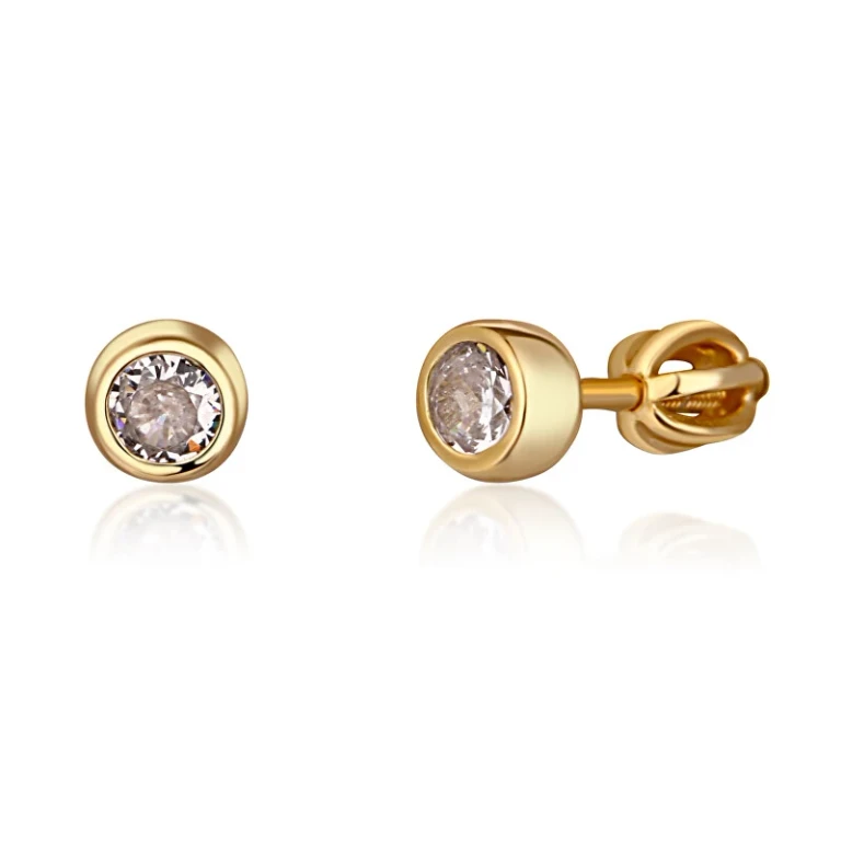 Fine gold-plated stud Orecchini with zircons SVLE1517XH2GO - Diameter: 0.5 cm