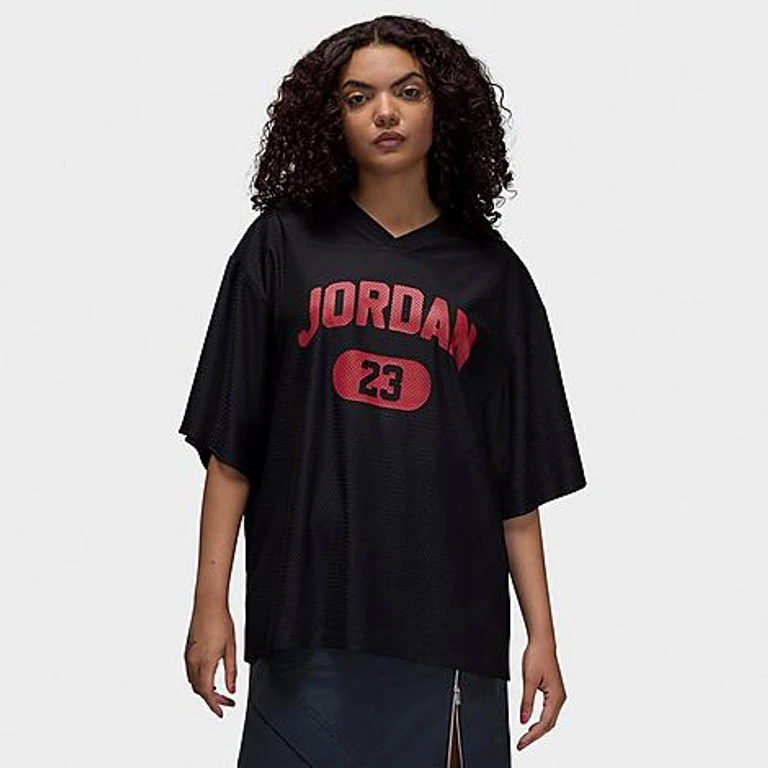 Brooklyn Mesh Jersey in Schwarz/Gym Red